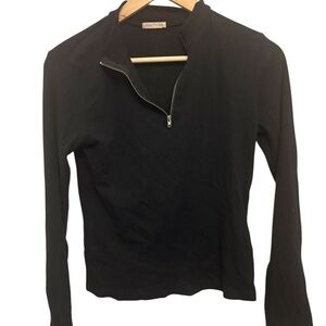 Heart & Hips Black Long Sleeve Zip-Up Top
